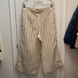 Anthropologie Cropped Linen Pants Sz M